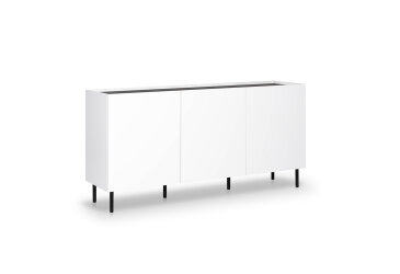 Image Комод MiroMark Нео с дверцей 160 см, глянец антрацит / супермат белый