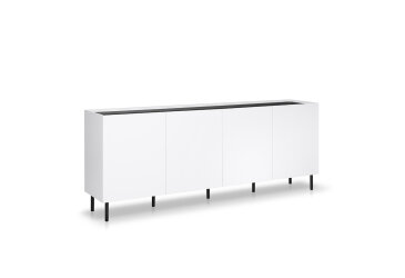 Image Комод MiroMark Нео с дверцей 200 см, глянец антрацит / супермат белый