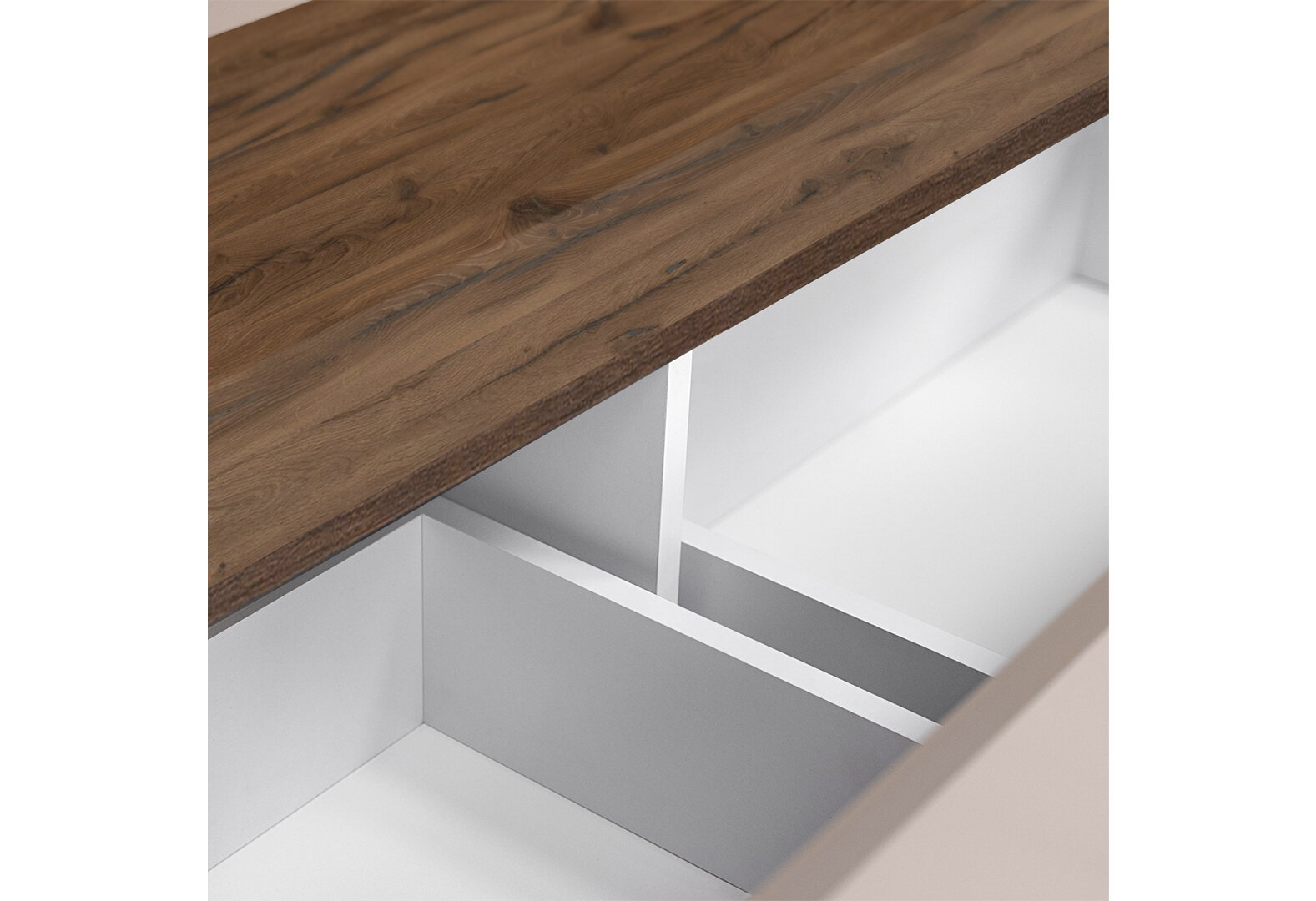 Фото 5 - Тумба MiroMark Нео 200 см, глянец дуб леворно / супермат тоффи