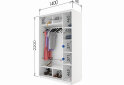 Изображение 3 - Шкаф-купе Garant 2-дверный с зеркалом 140x220x60 см, нимфея альба, профиль серебро