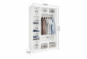 Изображение 3 - Шкаф-купе Garant 2 ДСП 140x220x60 см, нимфея альба, профиль серебро