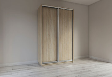Image Шкаф-купе Garant 2 ДСП 150x240x60 см, дуб сонома, профиль серебро