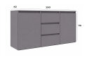 Image 3 - Комод Garant NV Идея К с 2 дверками и 3 ящиками 150 см, серый графит