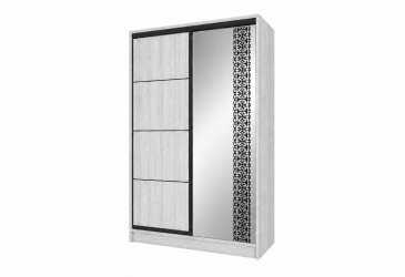 Image Шафа-купе Київський Стандарт 2Д 1500х2400х600 комбіновані ДСП + Дзеркало, білий структурний new