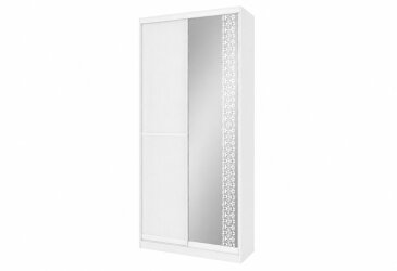 Image Шкаф-купе Киевский стандарт 2-дверный с зеркалом нимфея альба 90x240 см