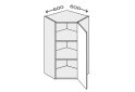Image 1 - Верх Угол В 45°/900 (600х600) 1дв Pro Blum правый Миллениум / Millenium Premium МироМарк