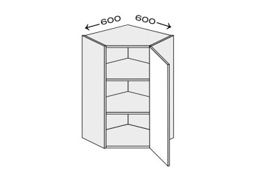 Image Верх Угол В 45°/720 (600х600) 1дв Pro Blum правый Миллениум / Millenium Premium МироМарк