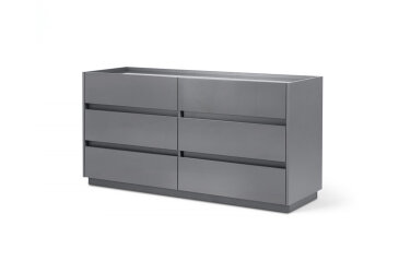 Image Комод MiroMark Тео з 6 шухлядами 140 см, мат антрацит / мат графіт