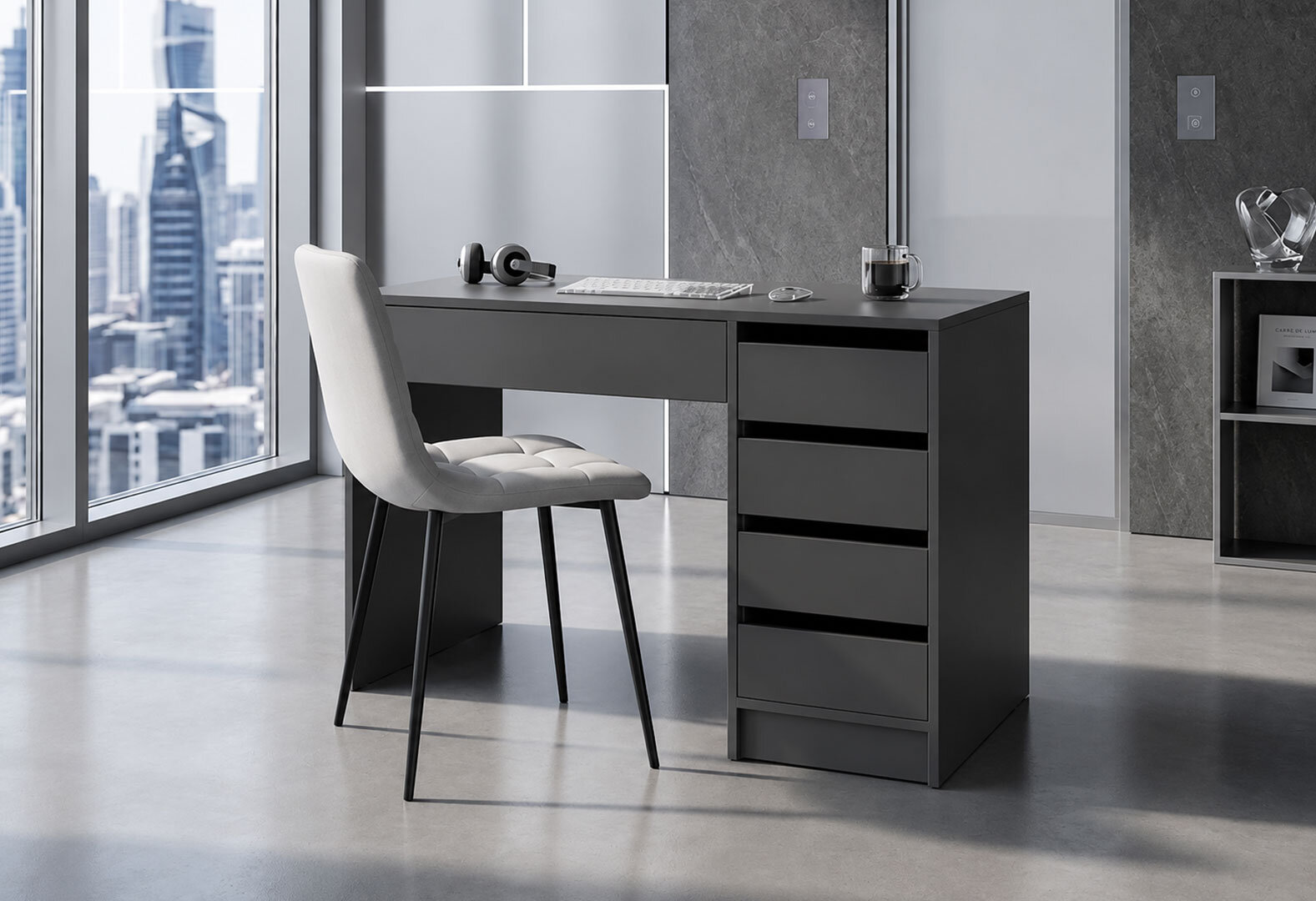 Фото 4 - Стул Kredens furniture Тед / Ted 46x54x88 см светло-серый
