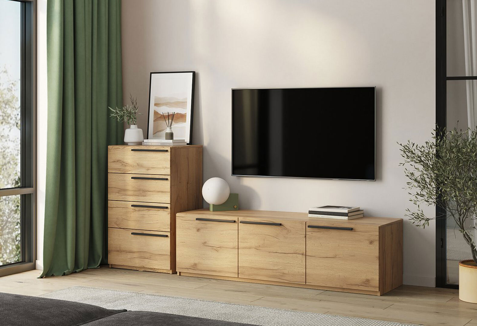 Фото 1 - Вітальня Venus / Вінус Kredens furniture 204,7 см, дуб аппалачі