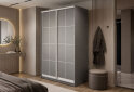 Зображення 2 - Шафа-купе VIP-master 2Д сірий 130х60х240 см, профіль білий Loft WT