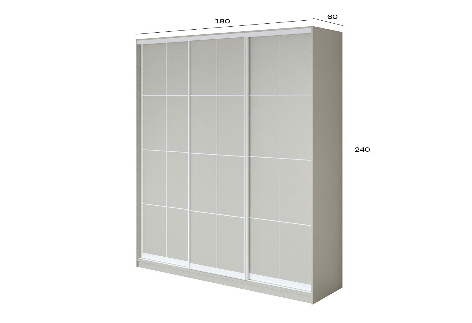 Фото 4 - Шкаф-купе Вип-Мастер 3-дверный Lines 180х60х240 см, профиль белый Loft WT
