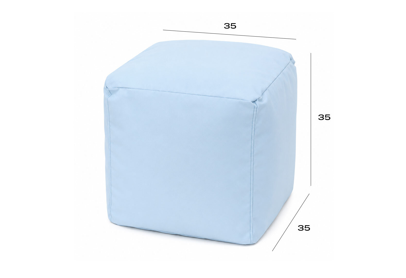 Фото 4 - Пуф Куб L Оксфорд 600 ПУ 216 , 35х35х35 см голубой Flybag