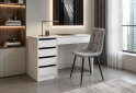 Зображення 2 - Стіл письмовий Kredens furniture Ерго / Ergo 110x55 см лівий з 5-ма шухлядами Білий з кріслом Тед F1 New Light Grey