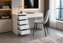 Зображення 3 - Стіл письмовий Kredens furniture Ерго / Ergo 110x55 см лівий з 5-ма шухлядами Білий з кріслом Тед F1 New Light Grey