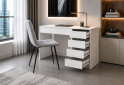Зображення 3 - Стіл письмовий Kredens furniture Ерго / Ergo 110x55 см правий з 5-ма шухлядами Білий з кріслом Тед F1 New Light Grey