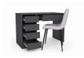 Зображення 4 - Стіл письмовий Kredens furniture Ерго / Ergo 110x55 см лівий з 5-ма шухлядами Графіт з кріслом Тед F1 New Light Grey