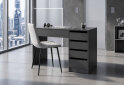 Зображення 2 - Стіл письмовий Kredens furniture Ерго / Ergo 110x55 см правий з 5-ма шухлядами Графіт з кріслом Тед F1 New Light Grey