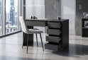 Зображення 3 - Стіл письмовий Kredens furniture Ерго / Ergo 110x55 см правий з 5-ма шухлядами Графіт з кріслом Тед F1 New Light Grey
