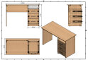 Зображення 5 - Стіл письмовий Kredens furniture СК-3 115x55 см з шухлядами сосна лофт