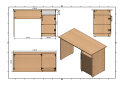 Зображення 3 - Стіл письмовий Kredens furniture СК-1 115x55 см з тумбою сосна лофт