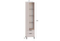 Зображення 3 - Пенал Світ Меблів Праліне з вітриною та шухлядами 50 см, кашемір