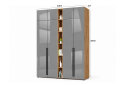 Зображення 3 - Шафа Світ Меблів Спейс чотиридверна з відкритими полицями 180х260х57 см, графіт лак