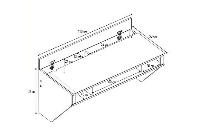 Фото 4 - Навесной компьютерный стол ZEUS AirTable-II Mini Эскадо
