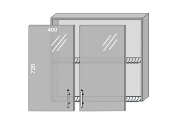 Фото Верх 81 вітрина-сушка Міррор Глосс / Mirror Gloss MebelStar