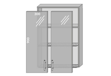 Фото Верх 961 вітрина-сушка Міррор Глосс / Mirror Gloss MebelStar