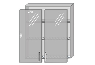 Фото Верх 981 вітрина-сушка Міррор Глосс / Mirror Gloss MebelStar