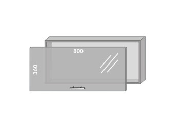 Фото Верх 82 витрина Хай Глосс / High Gloss Мебель Стар