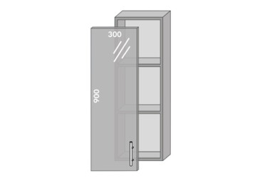 Фото Верх 930 витрина Хай Глосс / High Gloss Мебель Стар