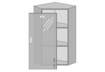 Фото Верх 958 угол витрина Хай Глосс / High Gloss Мебель Стар