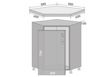 Фото Низ 89 кут мийка Престиж Патина / Prestige Патина MebelStar