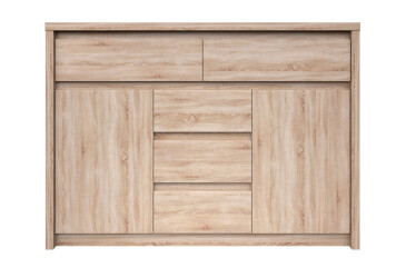 Фото Комод VMV holding Нортон 2-дверный с 5 ящиками 127 см Дуб сонома