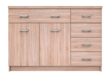 Фото Комод VMV holding Топ-микс 2-дверный с 5 ящиками 120 см Дуб сонома