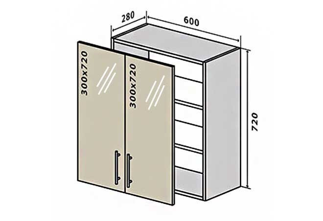 Фото 1 - В6 Тумба витрина 2Д 60 МоДа / MoDa Вип-Мастер