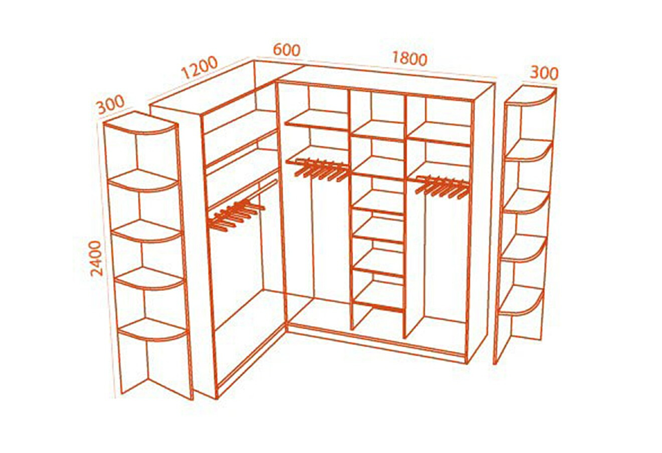 Фото 2 - Шкаф-купе 4Д угловой 2400х2700х1500х600 VIP-master