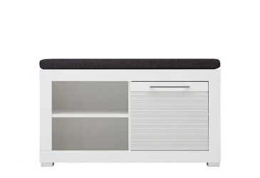 Фото Тумба для обуви ВМК Флеймс с 1 отделением, полками и сиденьем 92 см белая