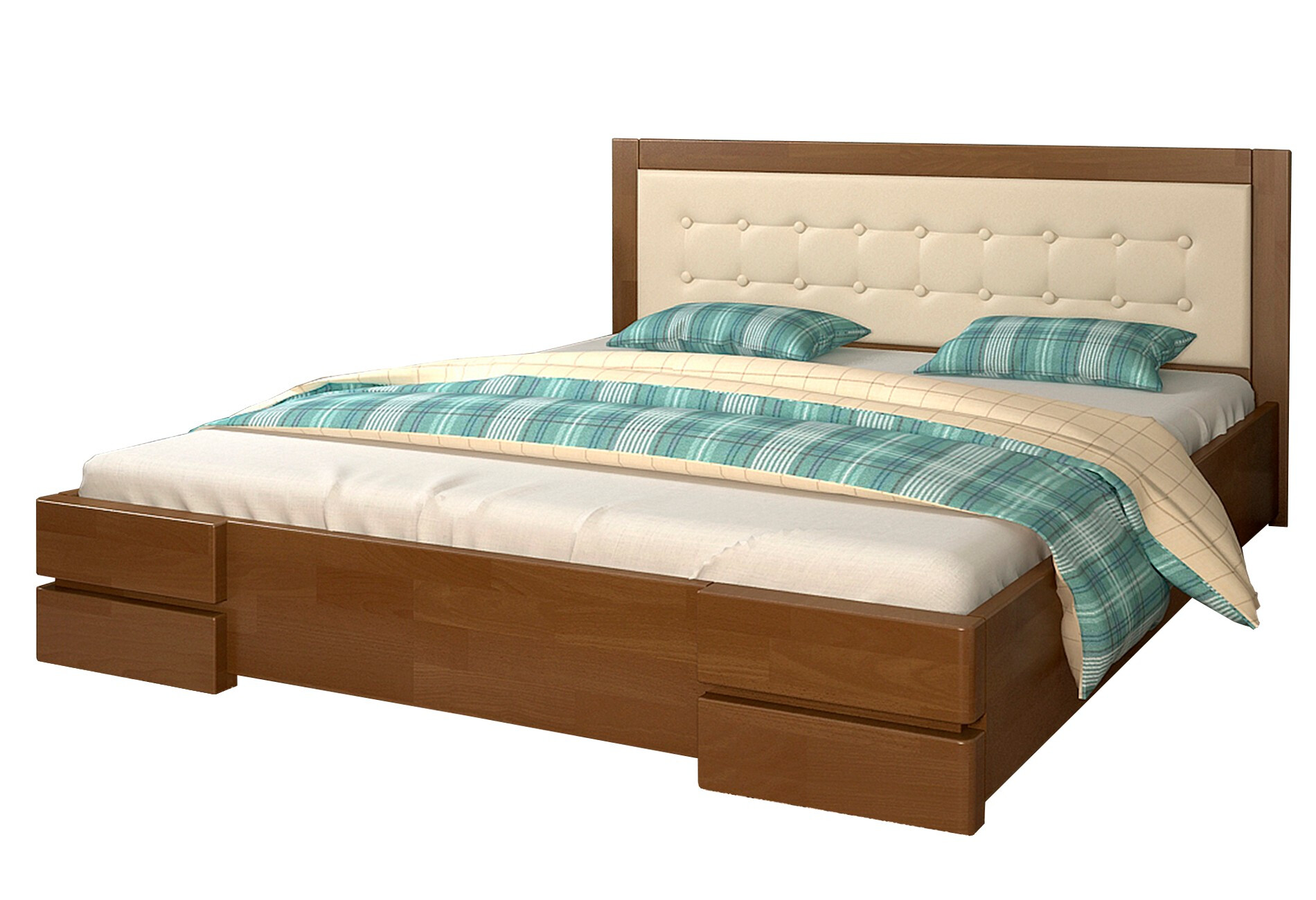 Фото Ліжка двоспальні з дерева