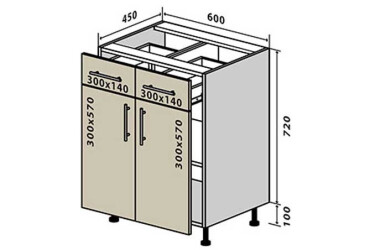 Фото Н26 Тумба 2Ш2Д 60 Альта / Alta Вип-Мастер