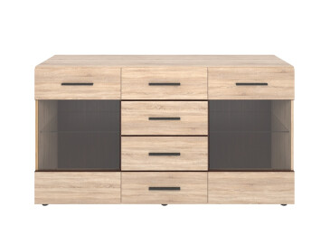 Фото Комод VMV holding Соло 2-дверный с 4 ящиками та ветринами 150 см Дуб сонома