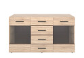 Фото 1 - Комод VMV holding Соло 2-дверный с 4 ящиками та ветринами 150 см Дуб сонома