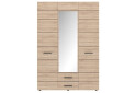 Фото 1 - Шафа VMV holding Соло 3-дверна з 2 шухлядами та дзеркалом 135 см Дуб сонома