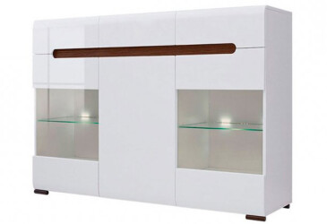 Фото Комод ВМК Ацтека (Амелия) 1-дверный с 3 ящиками та подсветкой 150 см Белый