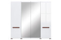 Фото 3 - Шкаф ВМК Ацтека 4-дверный с зеркалом 220 см Белый
