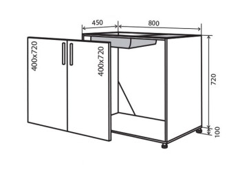 Фото Н14 Тумба мойка 2Д 80 Флэт Вип-Мастер