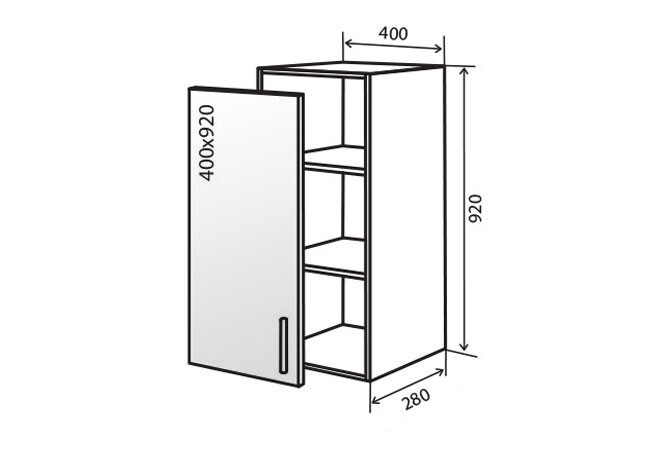 Фото 1 - В43 Тумба 1Д 40 Витрина АЛ Флэт Вип-Мастер