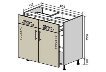Фото Н27 Тумба 2Ш2Д 80 Альбина Вип-Мастер
